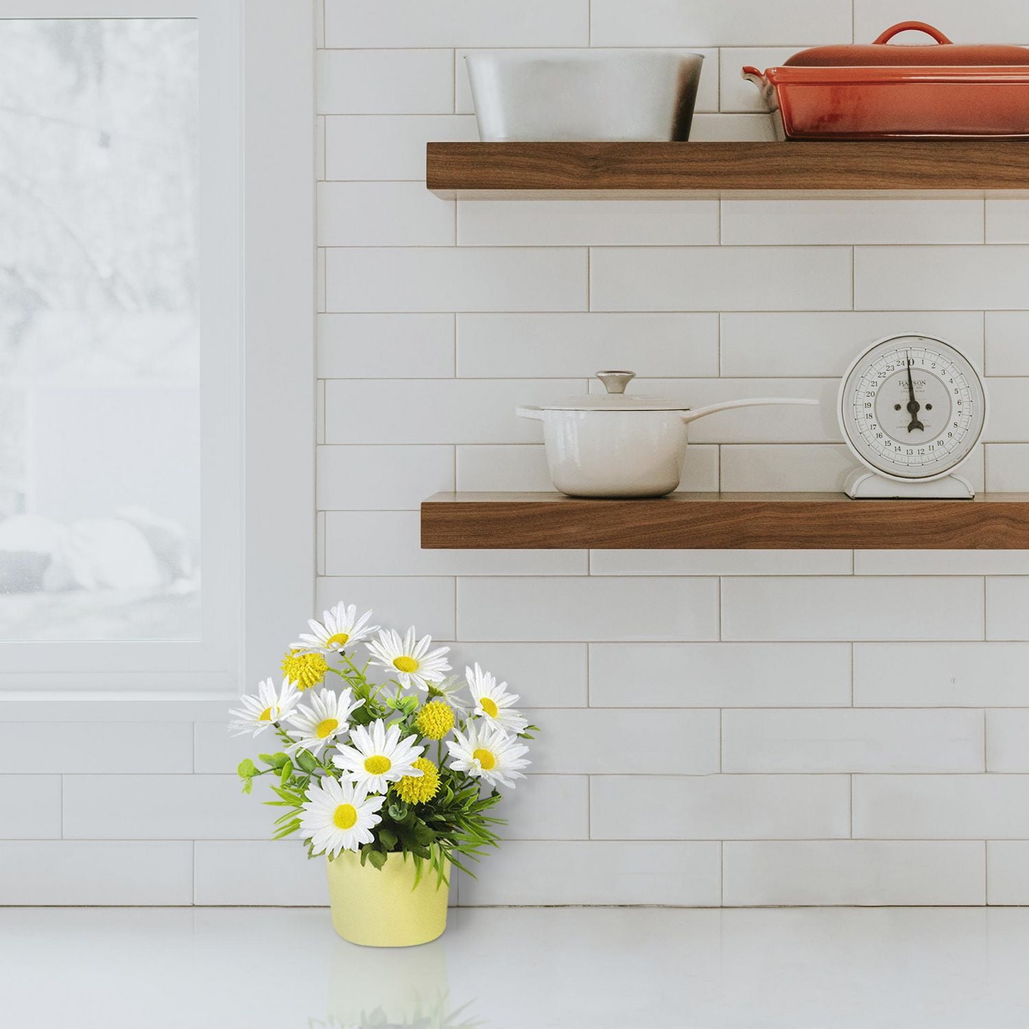 Mainstays Artificial Daisy & Billy Button Pot