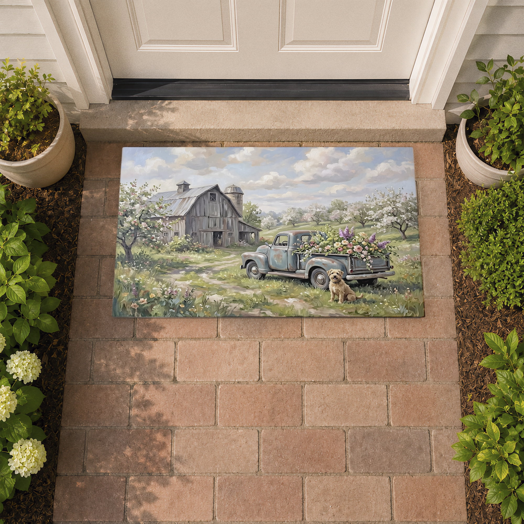 Stupell Industries Floral Tailgate at Barn Printed Outdoor Door Floor Mat, design by Tabz Jones
