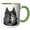Green/White, variant on 3drose, Grey Dire Wolf Portrait Looking Forward, 11oz Two-tone Yellow Mug