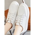thumbnail image 6 of Frontwalk Women Trainers Sport White Sneakers Lace Up Athletic Shoes Gym Lightweight Running Shoe Womens Fitness Workout Flats White+Brown 7, 6 of 6