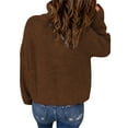 thumbnail image 4 of Seyurigaoka Women Waffle Kint Pullover Tops Long Sleeve Stand Collar Zipped Oversized Slouchy Sweater for Casual Daily, 4 of 5