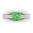 thumbnail image 2 of Clara Pucci 18K White Gold 2.28 Simulated Green Diamond Engraveable Engagement Ring + Wedding Band Set, 2 of 7