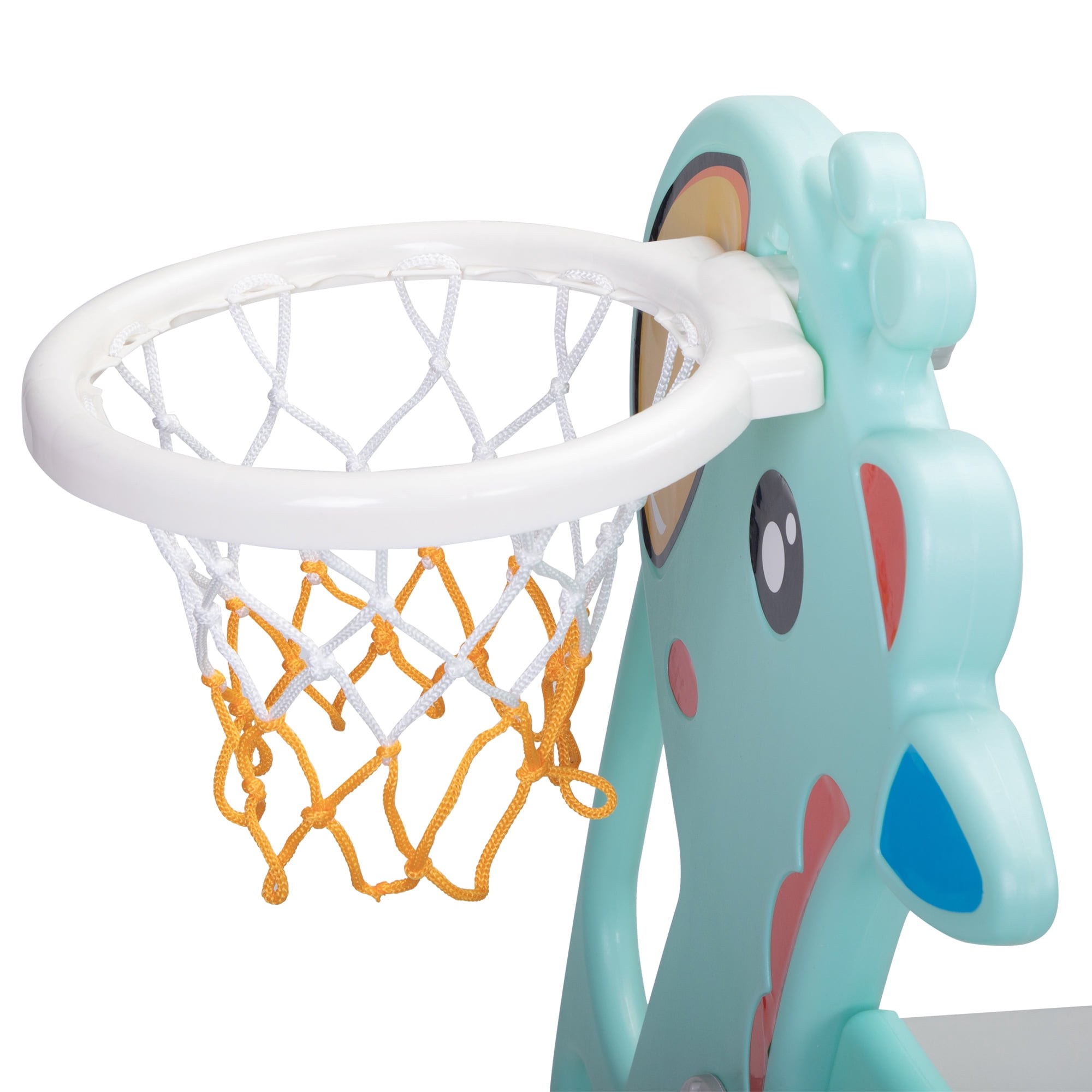 EUROCO Toddler Climber Slide Playset With Basketball Hoop,Kids Slide for Toddlers Age 1+,Outdoor Indoor Playground for Toddlers