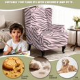 thumbnail image 4 of DISNIMO Wingback Chair Slipcover 2 Piece, Stripe Print Stretch Wing Back Armchair Slipcovers with Elastic Bottom, Soft Furniture Protector for Living Room Wingback Chairs, 4 of 7