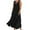 #Black, variant on Xixinqiwan Women's Plus Size Sun Dresses,Women's Solid Colour V-Neck Cross Sleeveless Pocket Long Dress Skirt Pants Black L