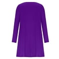 thumbnail image 4 of IROINNID Long Sleeve Dress for Women Long Sleeve Solid Round Neck Ladies Loose Mini Dress,Purple, 4 of 5