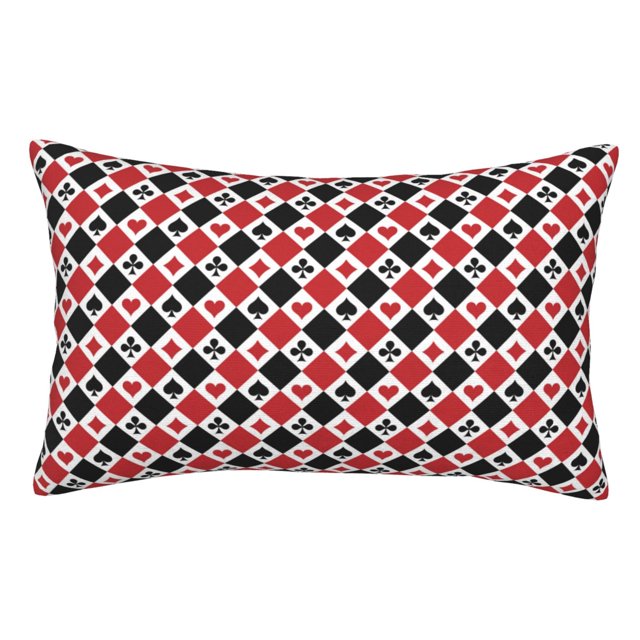 Kdxio Playing Cards Print Pillows Covers Cases Bedroom Decor Decoration Rectangle Two Sides Printed-16"x24"