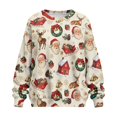 thumbnail image 4 of HELLHERO Christmas Santa Claus Print Women Sweatshirt Oversized, Long Sleeve Pullover Tops Warm Crewneck Sweater with Pocket Size S, 4 of 7