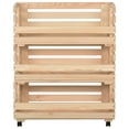 thumbnail image 2 of vidaXL Vegetable Trolley 77x30x80 cm Solid Pinewood, 2 of 5