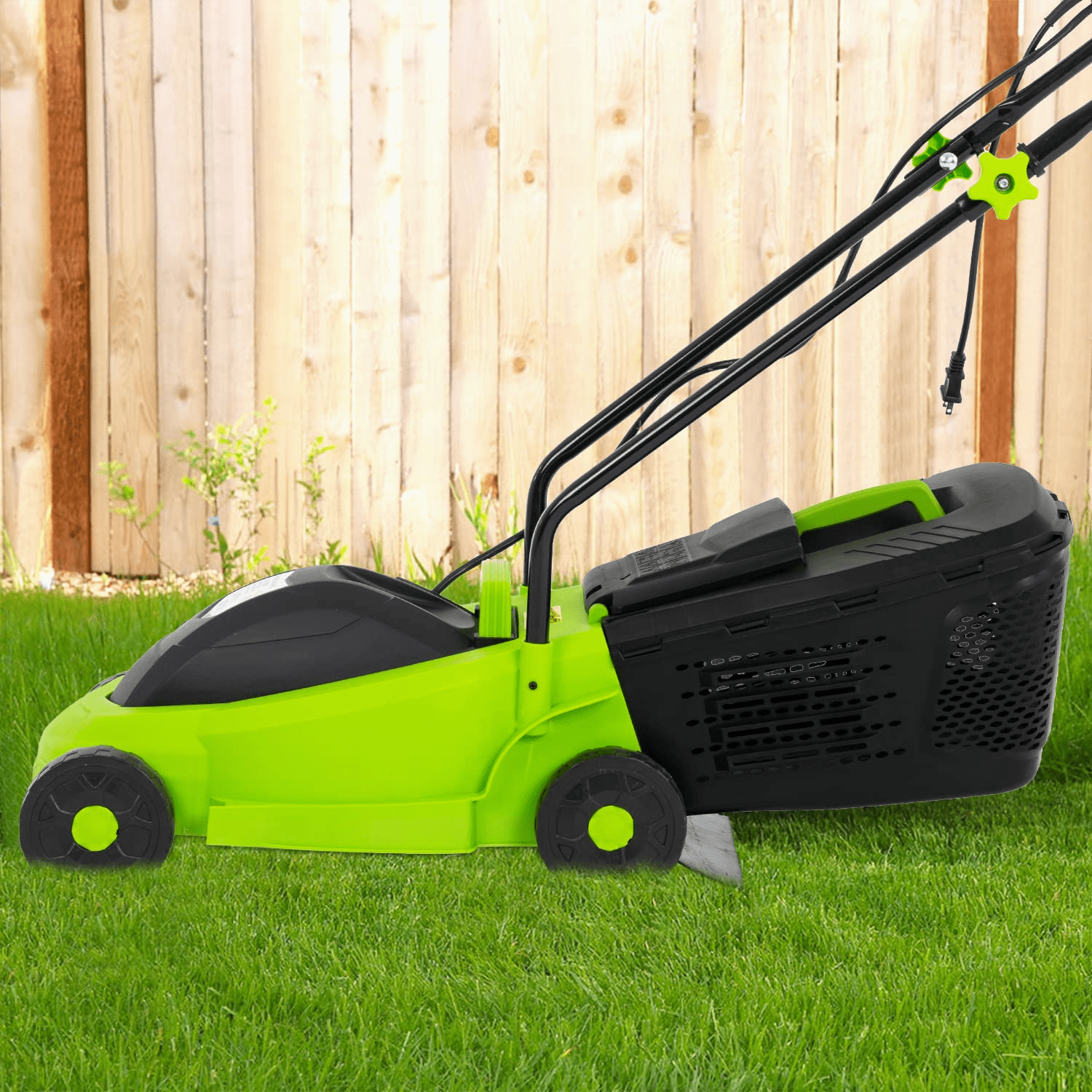 Dkeli 13 Electric Lawn Mower 12 Amp Adjustable Cutting Height Corded Push Grass Cutter