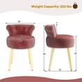 thumbnail image 3 of Gymax Velvet Vanity Chair w/ Back Tufted Low Back & Solid Wood Legs for Bedroom Pink, 3 of 10