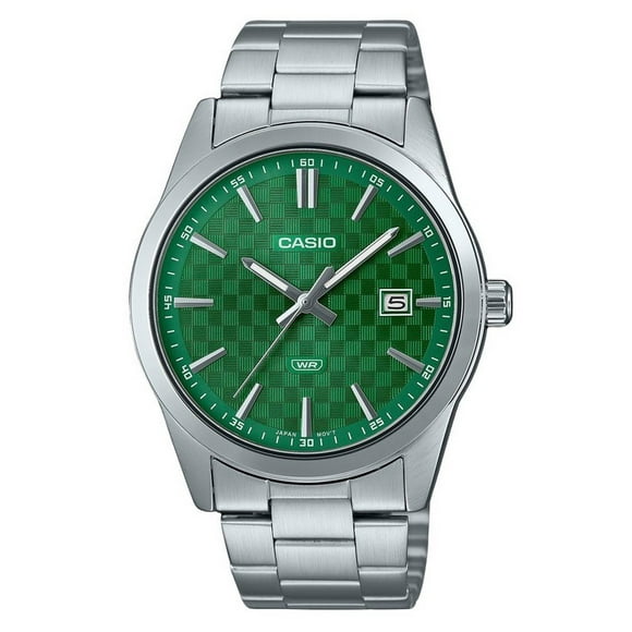 Casio Standard Analog Stainless Steel Green Dial Quartz MTP-VD03D-3A1 Men's Watch