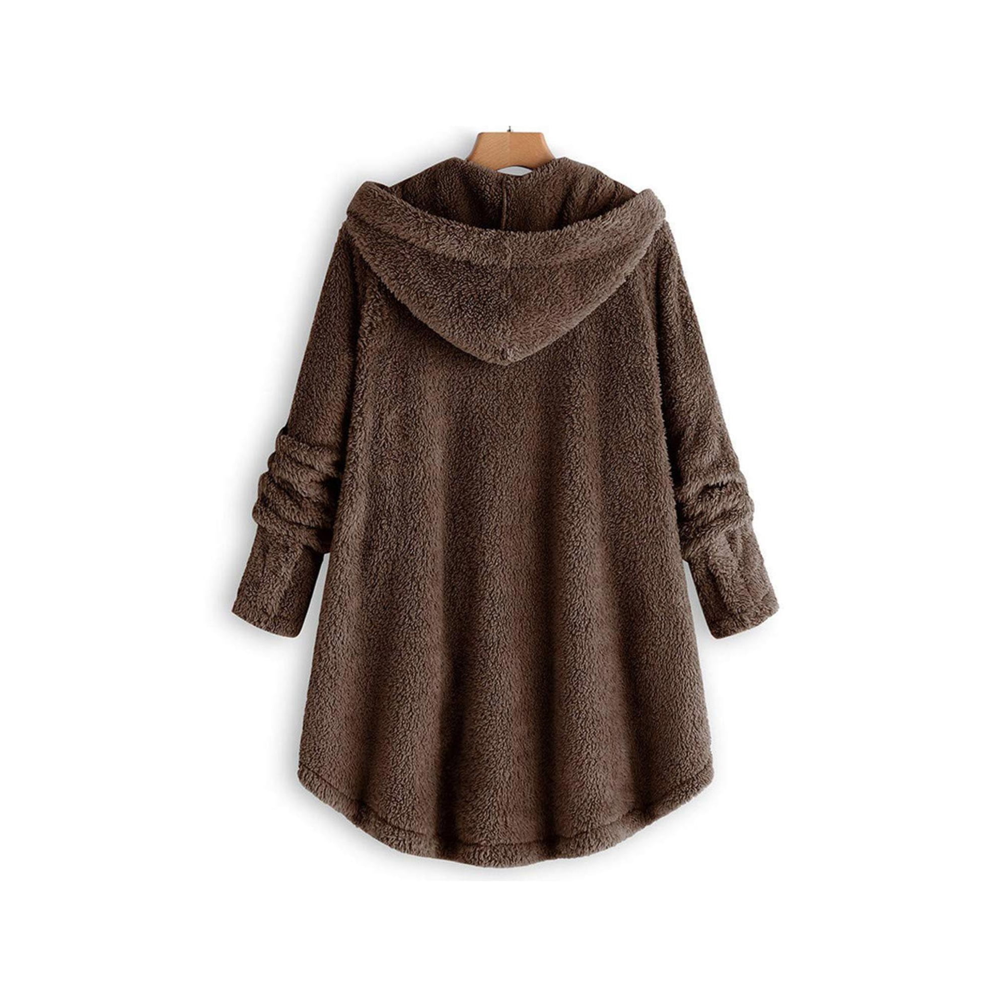 Women Winter Coat Fashion Oversized Plush Hooded Cardigan Coat Caroj Women Winter Coat Fashion Oversized Plush Hooded Cardigan Coat Caroj