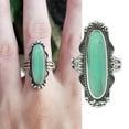 thumbnail image 6 of Opolski Vintage Finger Decor Oblong Turquoise Ring Women Wedding Engagement Jewelry, 6 of 6