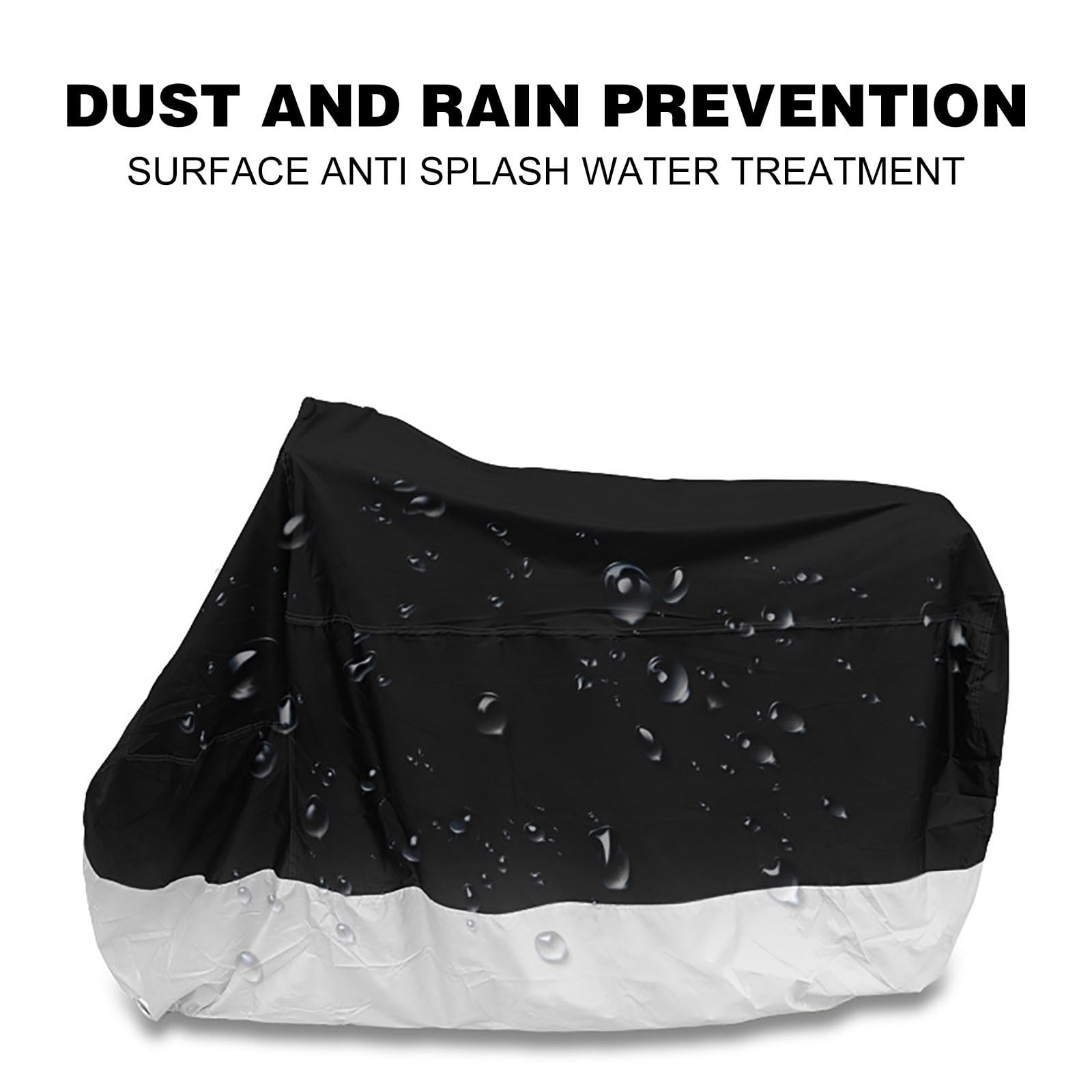 Dwellis Motorcycle Cover 190t Thick Waterproof Outdoor Vehicle Accessories, Dirt Bike Cover Powersports Accessories Sunproof Windproof, Dustproof, Coated Clothall Weather Protection Silver
