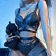 thumbnail image 4 of Gibobby Lencería mujer erótica Conjunto de lencería sexy para mujer con liguero, brasier de encaje y bragas conjunto de tirantes exóticos(Negro, XG), 4 of 5