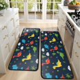 thumbnail image 4 of Kitchen Rugs Sets Of 2,Colorful Dinosaurs Clouds Pattern Anti Fatigue Kitchen Mat Rugs Non Slip Washable,Decorative Kitchen Floor Mats for Kitchen,Sink,Laundry,17"x47"+17"x47", 4 of 5