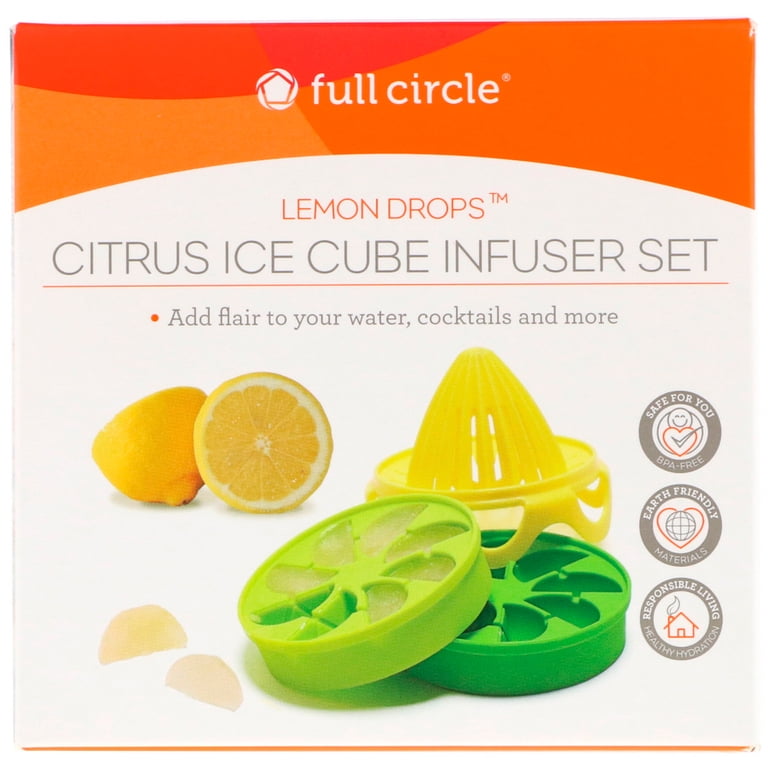 Full Circle Lemon Drops Citrus Ice Cube Infuser Set, (Set of
