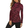 thumbnail image 2 of Zpanxa Women's Athletic Shirt Long Sleeve Moisture Wicking V Neck Zip Up Golf Tennis Running Top Stretchy Quick Dry, 2 of 4