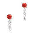 thumbnail image 2 of Delight Jewelry Silvertone Small Kiss Script Red Crystal Clip on Earrings, 2 of 5