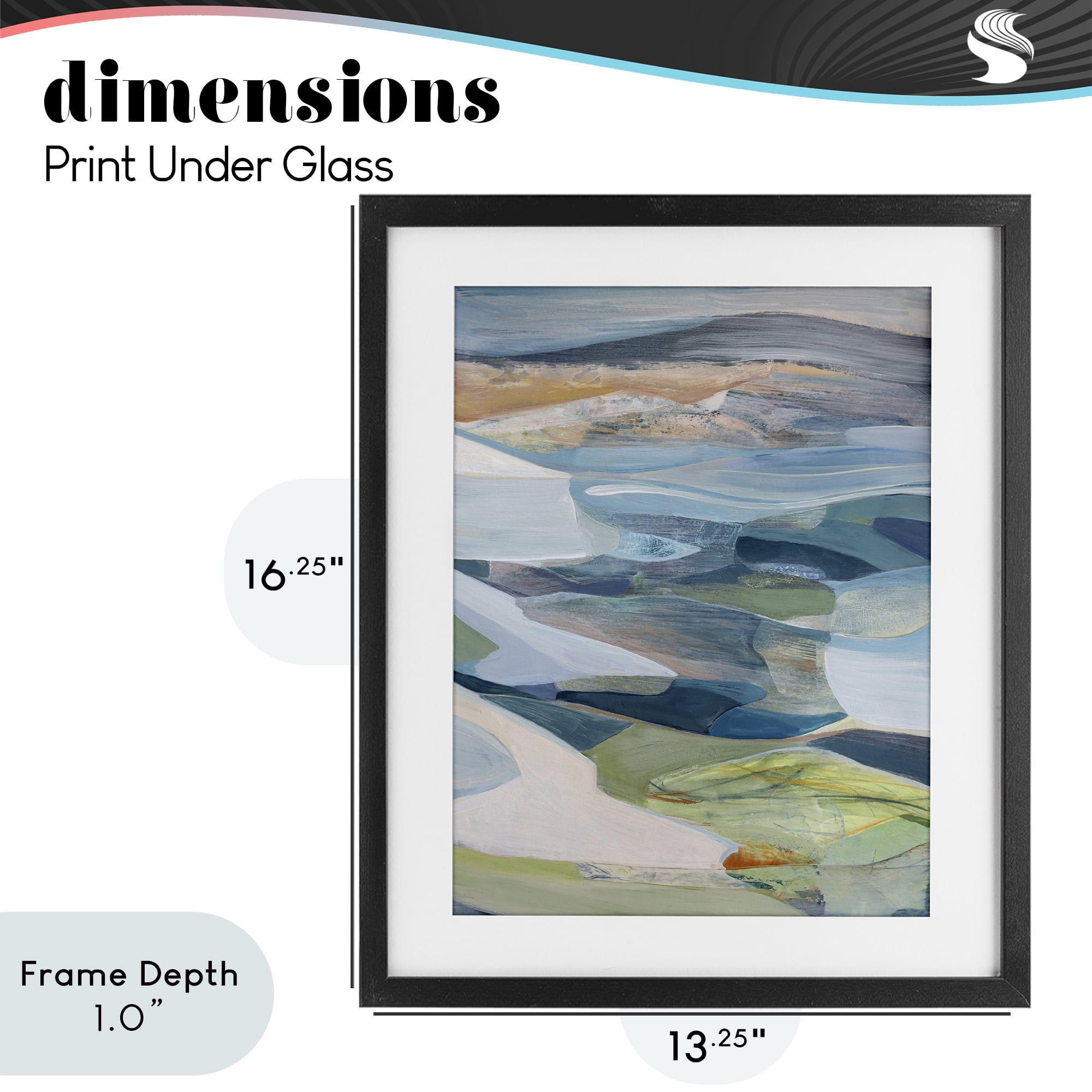 Stupell Industries Shifting Horizons Distortion Black Framed Print Under Glass, design by Farren Lee