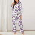 thumbnail image 2 of Lsque Orchids Flowers Pattern Long Sleeve Pajama Set for Women - Soft 2-Piece Sleepwear and Loungewear Set with Pockets, Comfy Nightwear-XX-Large, 2 of 7