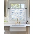 thumbnail image 3 of Sheer Curtains 54 Inch Length, Blue Flower Semi Sheer Curtains Light Filtering Window Treatment, Watercolor Floral Botanical Line Drawing Print Privacy Voile Drapes for Living Room 52x54 Inch, 3 of 7