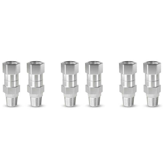 6 Pcs Émerillon de Nettoyeur Haute Pression, Raccord Fileté Mâle 3/8 Pouce NPT, Acier Inoxydable, Raccord Libre, 6 x Émerillon de Nettoyeur Haute Pression, Argent