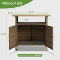 thumbnail image 2 of Homefun Outdoor Wicker Storage Cabinet Patio Bar Cart Prep Table Grill Station Movable Dining Cart Table Garden,Light brown, 2 of 7