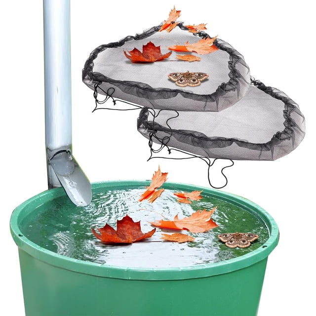 Polyester Material Mesh Cover, Elastic Cord Ensures Secure Fit on Fine Mesh, Water Collection Buckets Protected from Debris (2pcs)