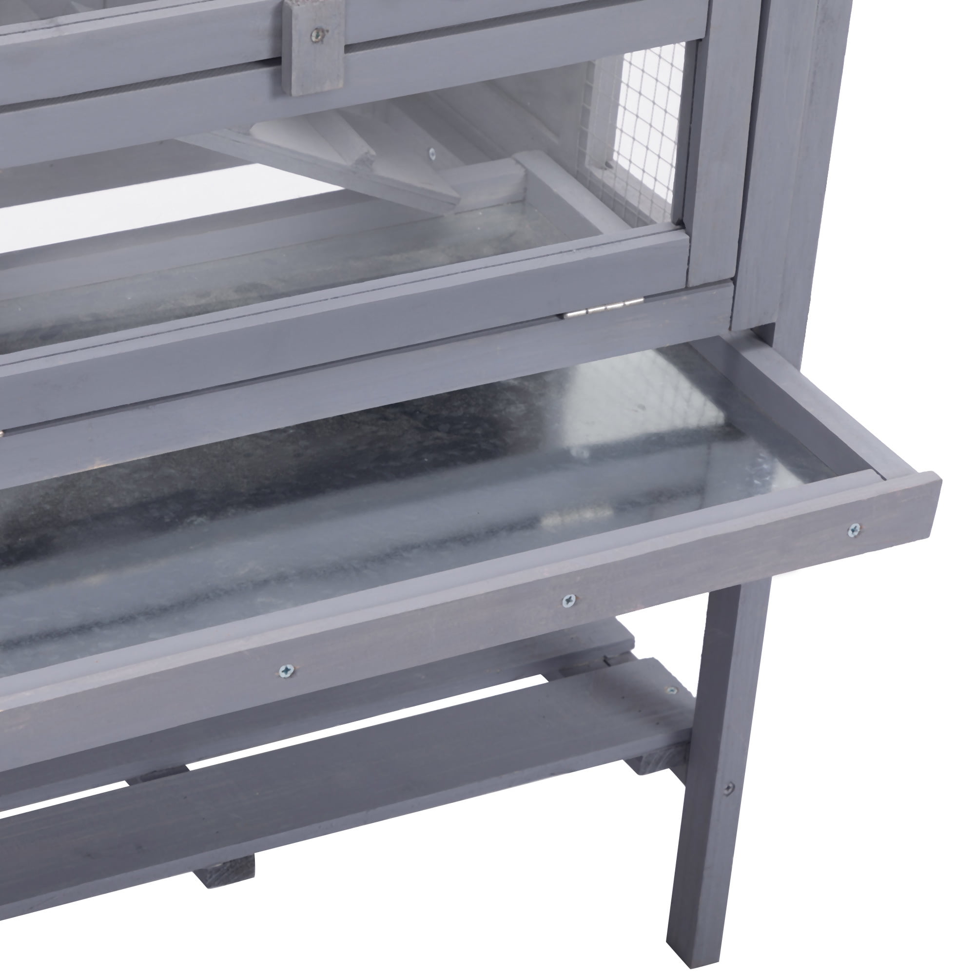 Pefilos 3 Tiers Wooden Hamster Cage, Rat House, Small Animal Hutch with Slide-Out Tray, Ramp, Gray Pefilos 3 Tiers Wooden Hamster Cage, Rat House, Small Animal Hutch with Slide-Out Tray, Ramp, Gray
