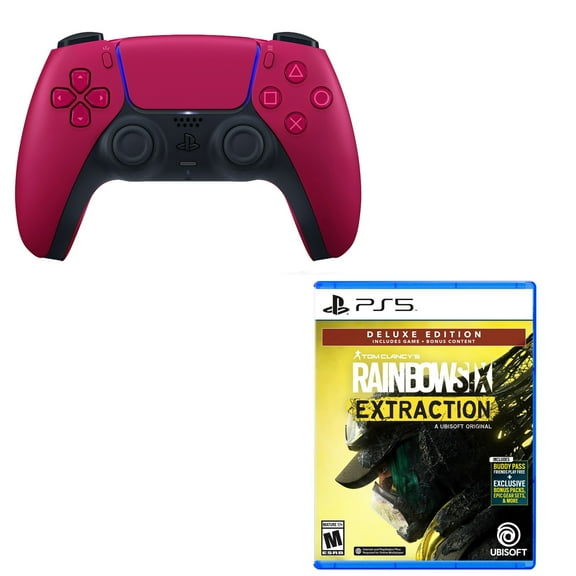 DualSense Controller in Cosmic Red with Rainbow Six Extraction