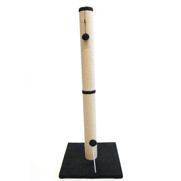 40 inch Jute Scratching Post (Charcoal Fleece 16x16 Base)