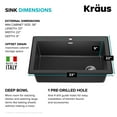 thumbnail image 6 of KRAUS Forteza 33” Drop In / Undermount Single Bowl Granite Kitchen Sink in Black, 6 of 8