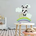 thumbnail image 2 of BEARS - Panda Bear Bicycle Rainbow Road Vinyl Kids Bedroom Decoration Multicolored Animal Clipart Design Home Kids Playroom Wall Decal Sticker 18" x 20", 2 of 5