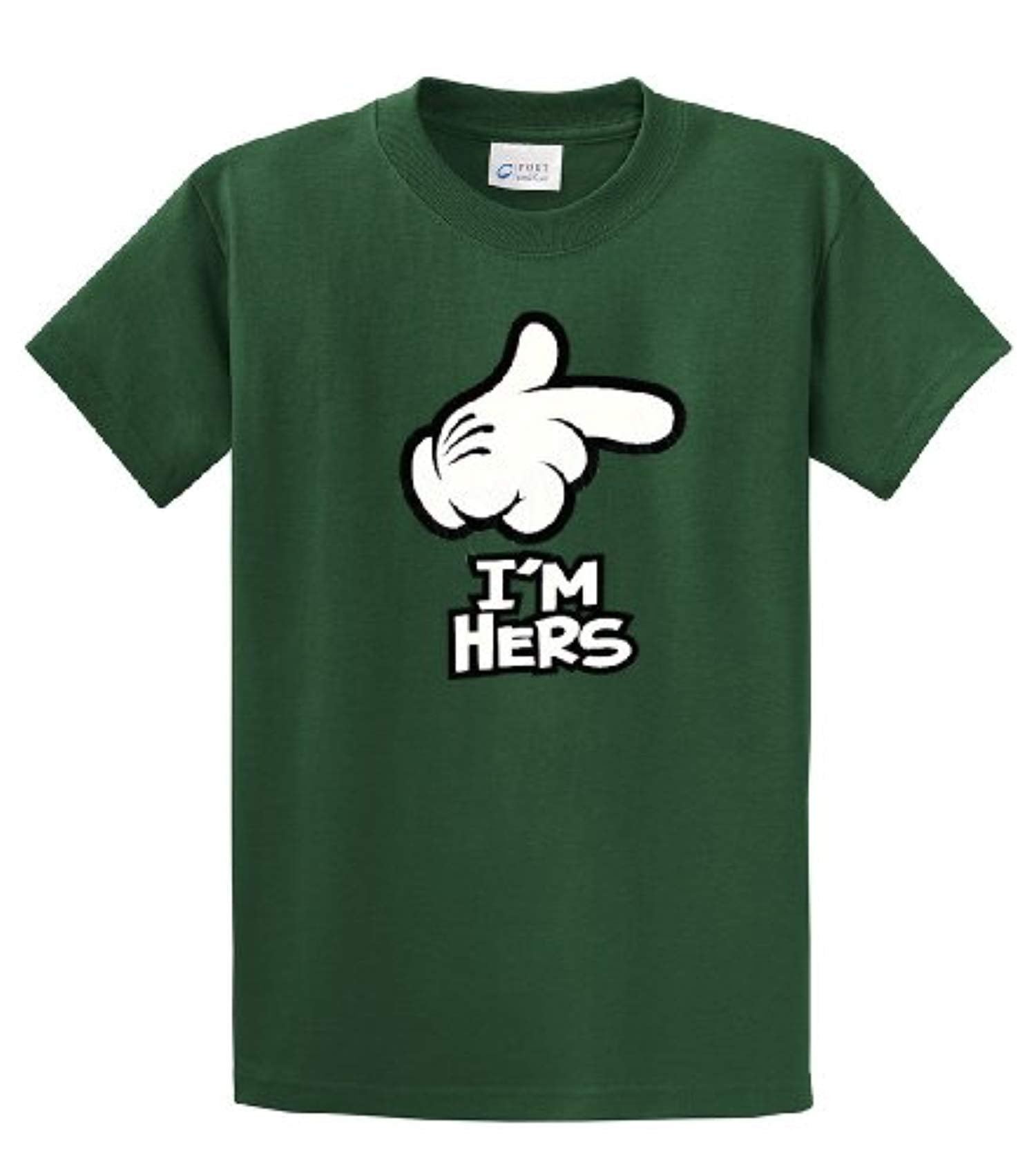Cartoon Hand I'm Hers Men's Tee Shirt Funny Hand Pointing I'm Hers Black - Bild 29 von 117