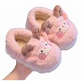 thumbnail image 3 of shqvo Cute Plush Llama Sheep Slippers Toddler Boys Girls Warm Animal House Slippers Boots Kids Fuzzy Winter Indoor Bedroom Household Home Shoes, 3 of 4