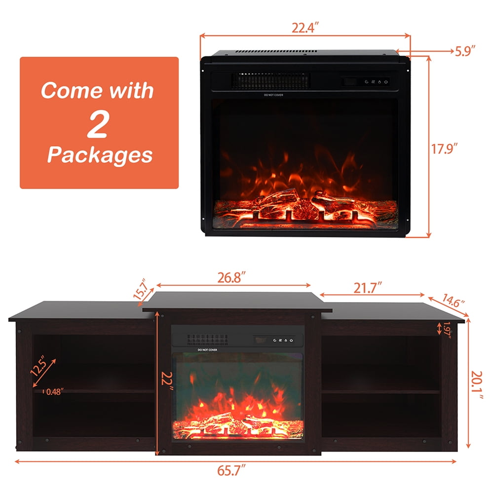 Kepooman 65" Fireplace TV Stand Entertainment Center, TV Stand with Fireplace for Living Room, Farmhouse Wood TV Stand with Storage Cabinet, Dark Brown Kepooman 65" Fireplace TV Stand Entertainment Center, TV Stand with Fireplace for Living Room, Farmhouse Wood TV Stand with Storage Cabinet, Dark Brown