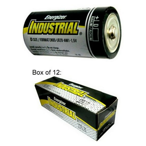 Energizer Batteries EN95 D Size Industrial Alkaline Battery - Made in USA "2018" Date