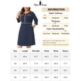 thumbnail image 5 of Agnes Orinda Women's Plus Size Dresses Crew Neck 3/4 Sleeve Vintage Work Cocktail Bodycon Pencil Dress 4X Dark Blue, 5 of 5