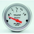 thumbnail image 2 of AutoMeter Gauge Fuel Level 4314 Ultra-Lite; 2-1/16 Inch; Short Sweep Electric; Analog; 0 Ohms Empty/90 Ohms Full; Silver Face/Brushed Bezel/Orange Needle; Incandescent Around The Dial, 2 of 5