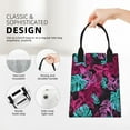 thumbnail image 6 of XMXT Reusable Lunch Bag Women, Fuchsia Banana Leaf Print Insulated Lunch Tote for Office Travel, 6 of 8