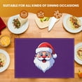 thumbnail image 3 of Fade-Resistant Christmas Placemats Christmas-featured Entry Mat - 6Pack 17.7"x13" Cartoon Style Stylish Santa Claus Non-Slip Entryway Door Mats - for Coffee Table Table Decoration, 3 of 5