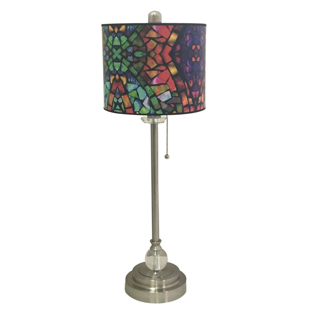 Royal Designs 28" Crystal and Brushed Nickel Buffet Lamp with Mosaic