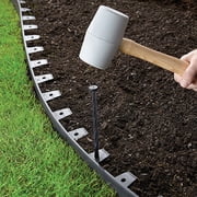 EasyFlex No-Dig Landscape Edging Kit, 100-ft x 1.5-in. High, Includes Anchoring Spikes, Black Recycled PlasticPlastic