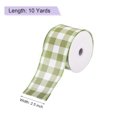 thumbnail image 2 of Plaid Check Ribbon, Wired Edge Gingham Ribbon for Gift Wrapping, DIY, Christmas Decoration and Bow Craft Olive Green / 2.5 Inch x 10 Yards, 2 of 6