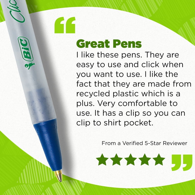 Eco-Friendly Retractable Ballpoint Pens, 1.0mm, Black, 12 Pack photo 7