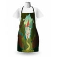 thumbnail image 3 of Cartoon Apron, Cartoon Style Fantasy Medieval Castle on a Hill with a Road from the Woodlands, Unisex Kitchen Bib with Adjustable Neck for Cooking Gardening, Adult Size, Multicolor, by Ambesonne, 3 of 4