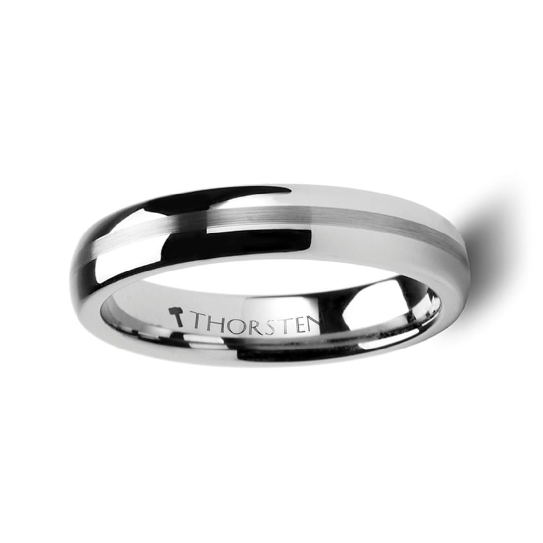 6mm Wide Tungsten Brushed Center 3 Clear CZs Mens Wedding Comfort Fashion Ring 