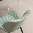 thumbnail image 4 of YOUNIKE Upholstered Dining Chairs Set of 2, Faux Leather Kitchen Chairs, Modern Side Chairs, Wide Curved Back, Metal Legs, Mint Green, 4 of 15
